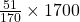 \frac{51}{170}\times 1700