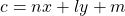c=nx+ly+m
